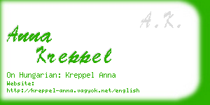 anna kreppel business card